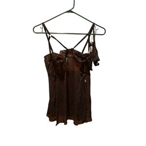 Mapale Lingerie 7487X Babydoll with Matching G String Black L/XL NWT